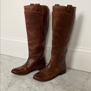 Frye Paige Cognac Women’s Leather Riding Boots